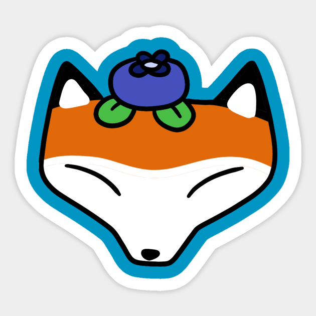 Blueberry Fox Face Sticker by saradaboru